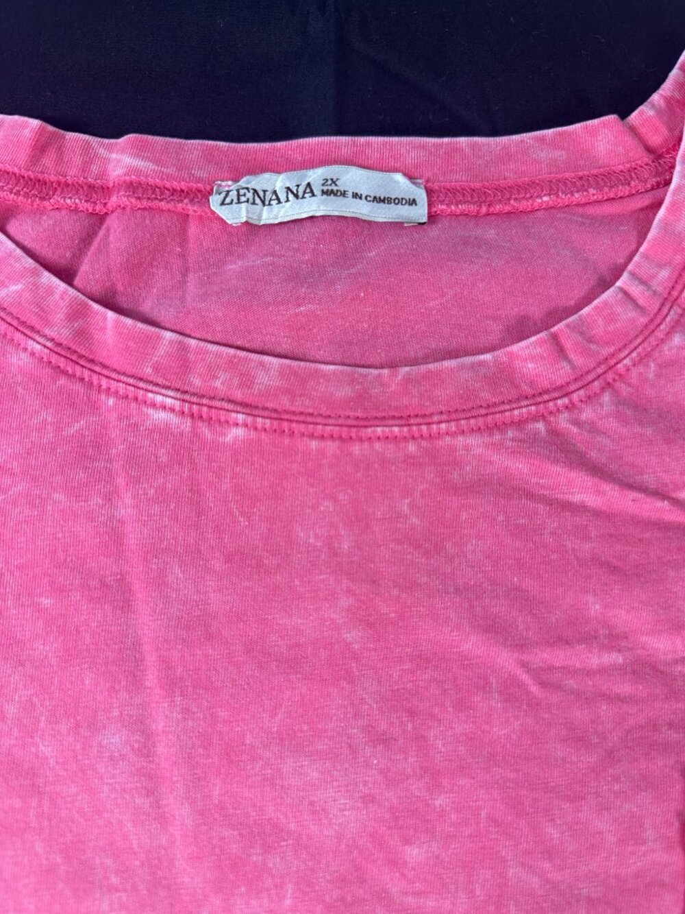 Zenana Pink 100% Cotton Tee NWT Size 2X - Picture 5 of 10